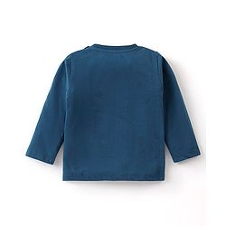 Babyhug 100% Cotton Knit Full Sleeves T-Shirt Text Graphics Print - Navy Blue