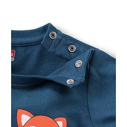 Babyhug 100% Cotton Knit Full Sleeves T-Shirt Text Graphics Print - Navy Blue
