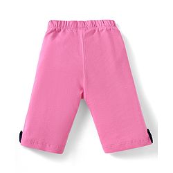 Babyhug Cotton Knit Half Sleeves Night Suit with Utility Pockets & Bow Applique Heart & Polka Dots Print - Blue & Pink