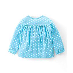 Babyhug Cotton Jersey Full Sleeves Night Suit Polka Dot Print - Blue