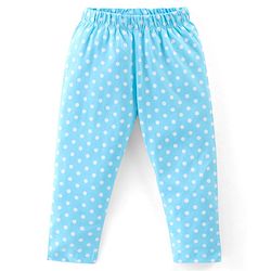 Babyhug Cotton Jersey Full Sleeves Night Suit Polka Dot Print - Blue