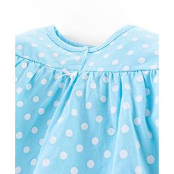 Babyhug Cotton Jersey Full Sleeves Night Suit Polka Dot Print - Blue