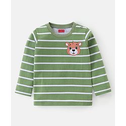 Babyhug Cotton Knit Full Sleeves T-Shirt With Wild Animal Graphics Pack Of 3 - Green Yellow & Blue