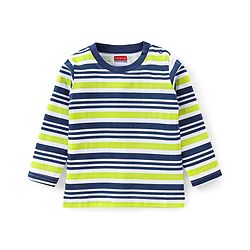 Babyhug Cotton Full Sleeves Tee With Stripes & Bear Graphics Pack Of 3- Green & Blue