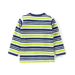 Babyhug Cotton Full Sleeves Tee With Stripes & Bear Graphics Pack Of 3- Green & Blue