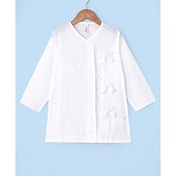 Babyhug Cotton Woven Full Sleeves Angarakha Dhoti Kurta Embroidered - White
