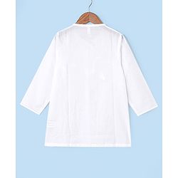Babyhug Cotton Woven Full Sleeves Angarakha Dhoti Kurta Embroidered - White