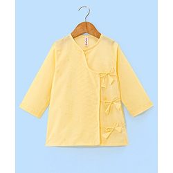 Babyhug 10% Cotton Woven Full Sleeves Angarakha Embroidered Dhoti Kurta Set - Yellow