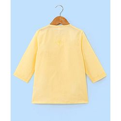 Babyhug 10% Cotton Woven Full Sleeves Angarakha Embroidered Dhoti Kurta Set - Yellow