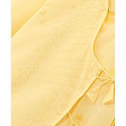 Babyhug 10% Cotton Woven Full Sleeves Angarakha Embroidered Dhoti Kurta Set - Yellow