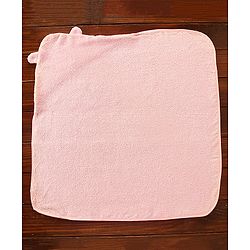 Babyhug Cat Embroidery Hooded Bath Towel L 76 x B 76 cm - Pink