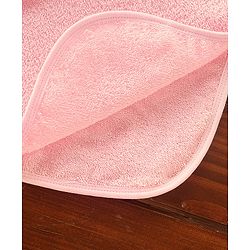 Babyhug Cat Embroidery Hooded Bath Towel L 76 x B 76 cm - Pink