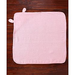 Babyhug Fox Embroidery Terry Hooded Bath Towel L 76 x B 76 cm - Pink
