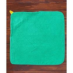 Babyhug Cotton Woven Hooded Towel Shark Embroidery L 76.2 x B 76.2 cm - Green