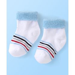 Cute Walk by Babyhug Anti Bacterial Ankle Length Socks Striped Pack Of 3 - Multicolour
