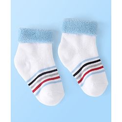 Cute Walk by Babyhug Anti Bacterial Ankle Length Socks Striped Pack Of 3 - Multicolour