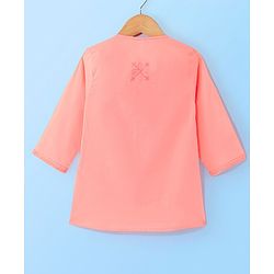 Babyhug 100% Cotton Angarakha Embroidered Full Sleeves Kurta & Dhoti Set- Pink