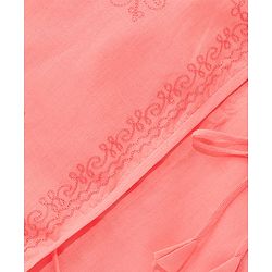 Babyhug 100% Cotton Angarakha Embroidered Full Sleeves Kurta & Dhoti Set- Pink