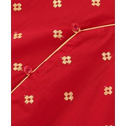 Babyhug Cotton Woven Full Sleeves Embroidered Kurta & Dhoti Set - Red