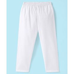 Babyhug 100% Cotton Schiffly Full Sleeves Kurta Pyjama Set - White