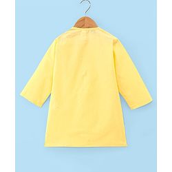 Babyhug 100% Cotton Woven Full Sleeves Solid Color Kurta Pyjama Set - Yellow
