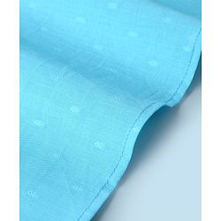 Babyhug 100% Cotton Woven Full Sleeves Dobby Kurta Pyjama Set - Sky Blue