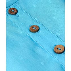 Babyhug 100% Cotton Woven Full Sleeves Dobby Kurta Pyjama Set - Sky Blue