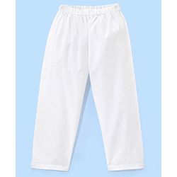 Babyhug 100% Cotton Woven Full Sleeves Kurta Pyjama Set Schiffli Embroidery - White