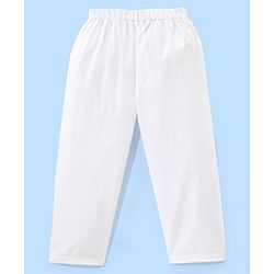 Babyhug 100% Cotton Woven Full Sleeves Kurta Pyjama Set Schiffli Embroidery - White