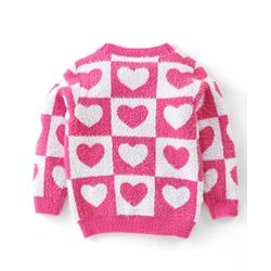 Babyhug Knit Full Sleeves Pullover Heart Design - Pink