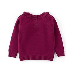 Babyhug Knit Full Sleeves Pullover Sweater - Fushia