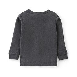 Babyhug Thermal Full Sleeves Solid Front Open Vest - Dark Grey
