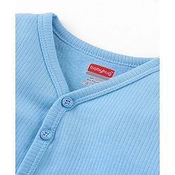 Babyhug Thermal Full Sleeves Solid Front Open Vest - Dark Blue
