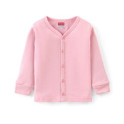 Babyhug Thermal Full Sleeves Solid Front Open Vest - Pink