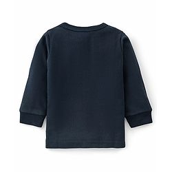 Babyhug Thermal Full Sleeves Solid Front Open Vest - Dark Navy