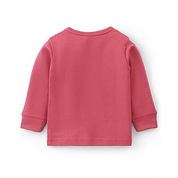 Babyhug Thermal Full Sleeves Solid Front Open Vest - Coral