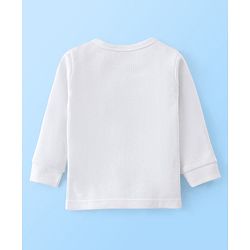Babyhug Thermal Full Sleeves Solid Front Open Vest - Off White