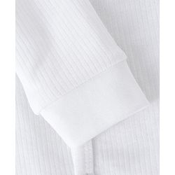 Babyhug Thermal Full Sleeves Solid Front Open Vest - Off White