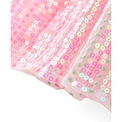 Babyhug Sleeveless Sequined Embroidered Choli Lehenga and Dupatta Set - Pink & White