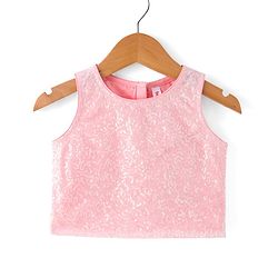 Babyhug Sleeveless Sequined Embroidered Choli Lehenga and Dupatta Set - Pink & White