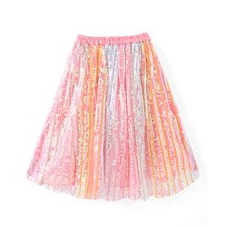 Babyhug Sleeveless Sequined Embroidered Choli Lehenga and Dupatta Set - Pink & White