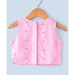 Babyhug Sleeveless Sequenced Embroidered Choli Lehenga and Dupatta Set - Pink