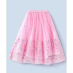 Babyhug Sleeveless Sequenced Embroidered Choli Lehenga and Dupatta Set - Pink