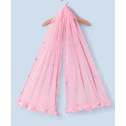 Babyhug Sleeveless Sequenced Embroidered Choli Lehenga and Dupatta Set - Pink