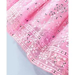 Babyhug Sleeveless Sequenced Embroidered Choli Lehenga and Dupatta Set - Pink