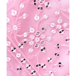 Babyhug Sleeveless Sequenced Embroidered Choli Lehenga and Dupatta Set - Pink