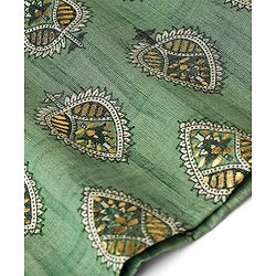 Babyhug Three Fourth Sleeves Rayon Printed Kurta And Pant with Sequenced Dupatta Embroidered Design - Green