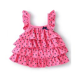 Babyhug 100% Sleeveless Cotton Top & Leggings Set Polka Dot Print- Pink & Navy Blue