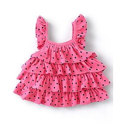 Babyhug 100% Sleeveless Cotton Top & Leggings Set Polka Dot Print- Pink & Navy Blue