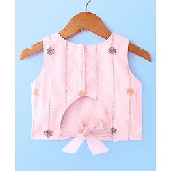 Babyhug Sleeveless Sequenced Embroidered Choli With Lehenga And Dupatta Set- Pink